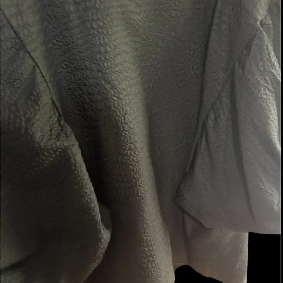 Textured Black Puff Sleeve Top with high/low one size fits all. - Picture 3 of 6